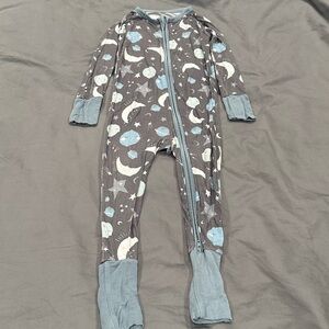 Little Sleepies Blue to the Moon & Back zippies